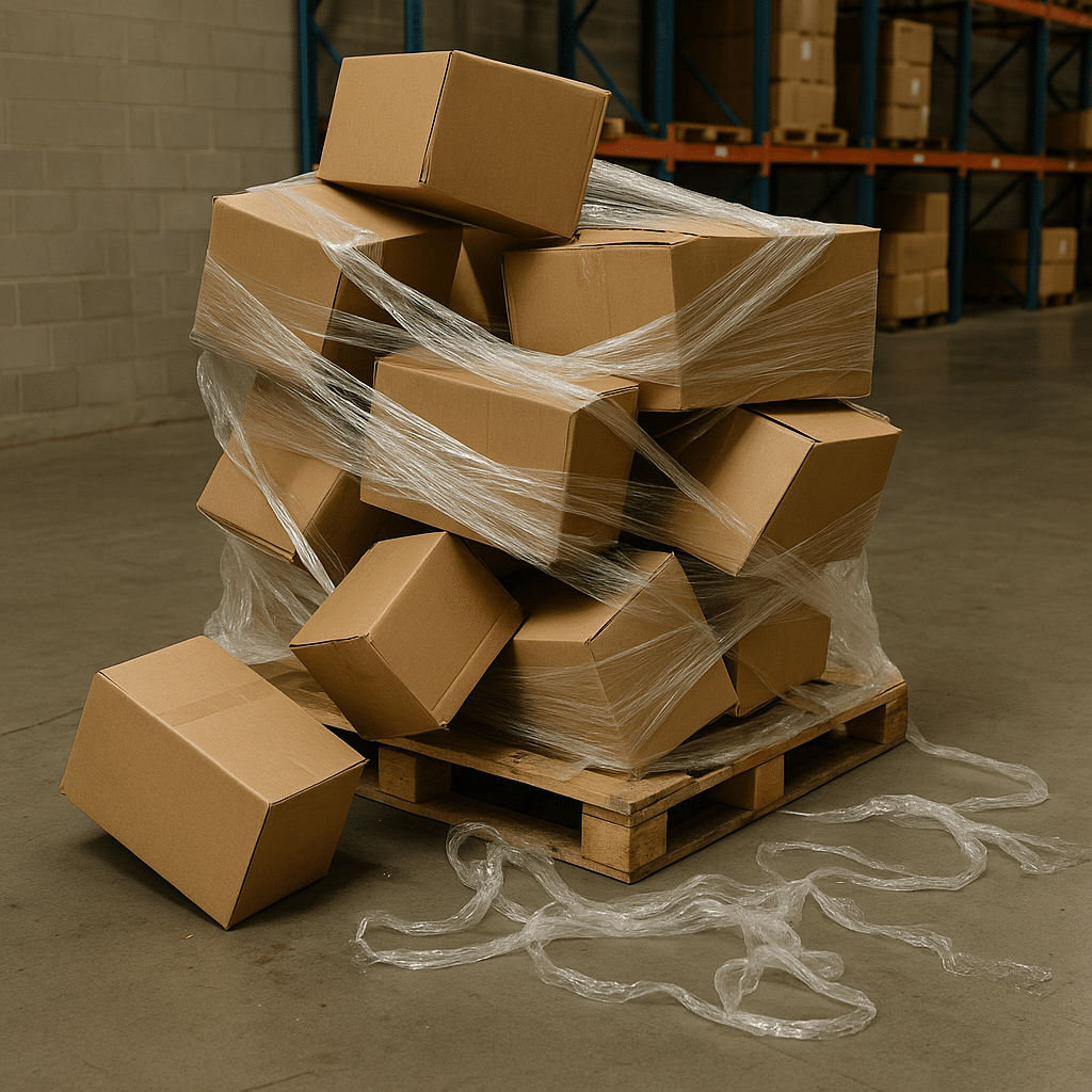 20250610 1318 messy pallet wrapping simple compose 01jxdmdf1qf5gbfae4df6dvr4b
