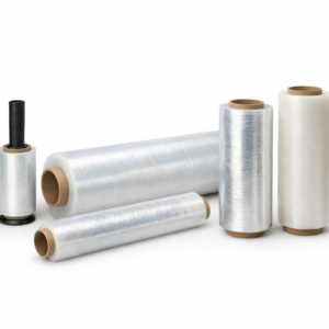 Rollos de film plástico transparente.